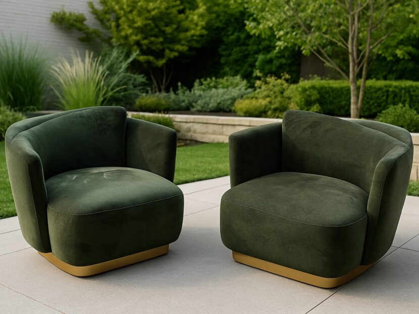 Luxury Outdoor Upholstered Lounge Chairs (Set)
