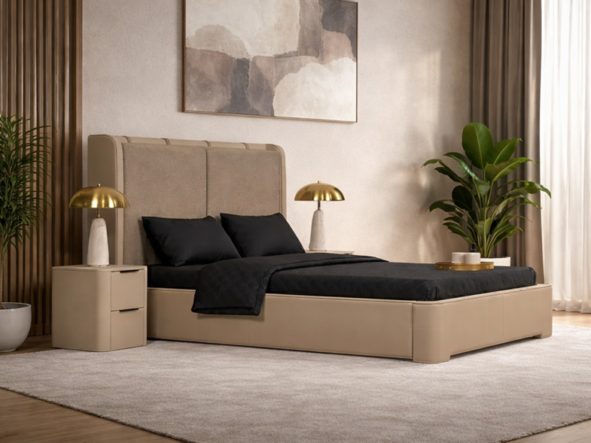 Modern Upholstered Platform Bed Set