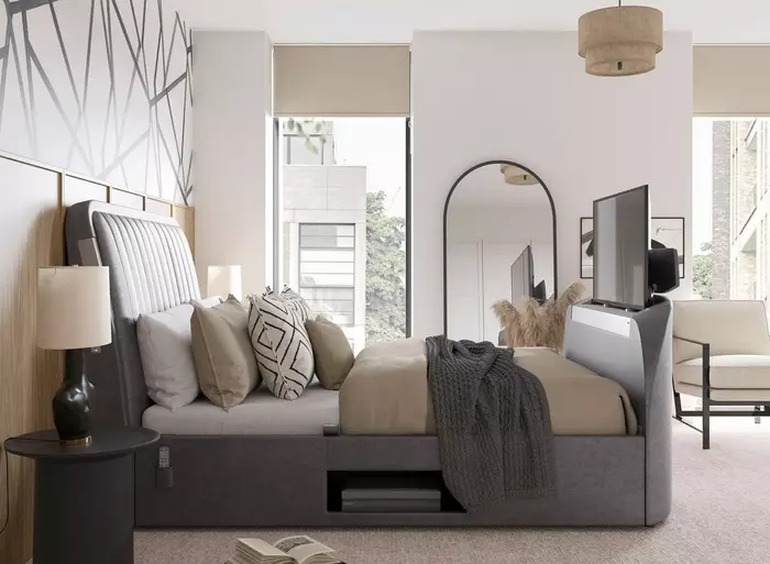 Modern Upholstered Storage Bed Set